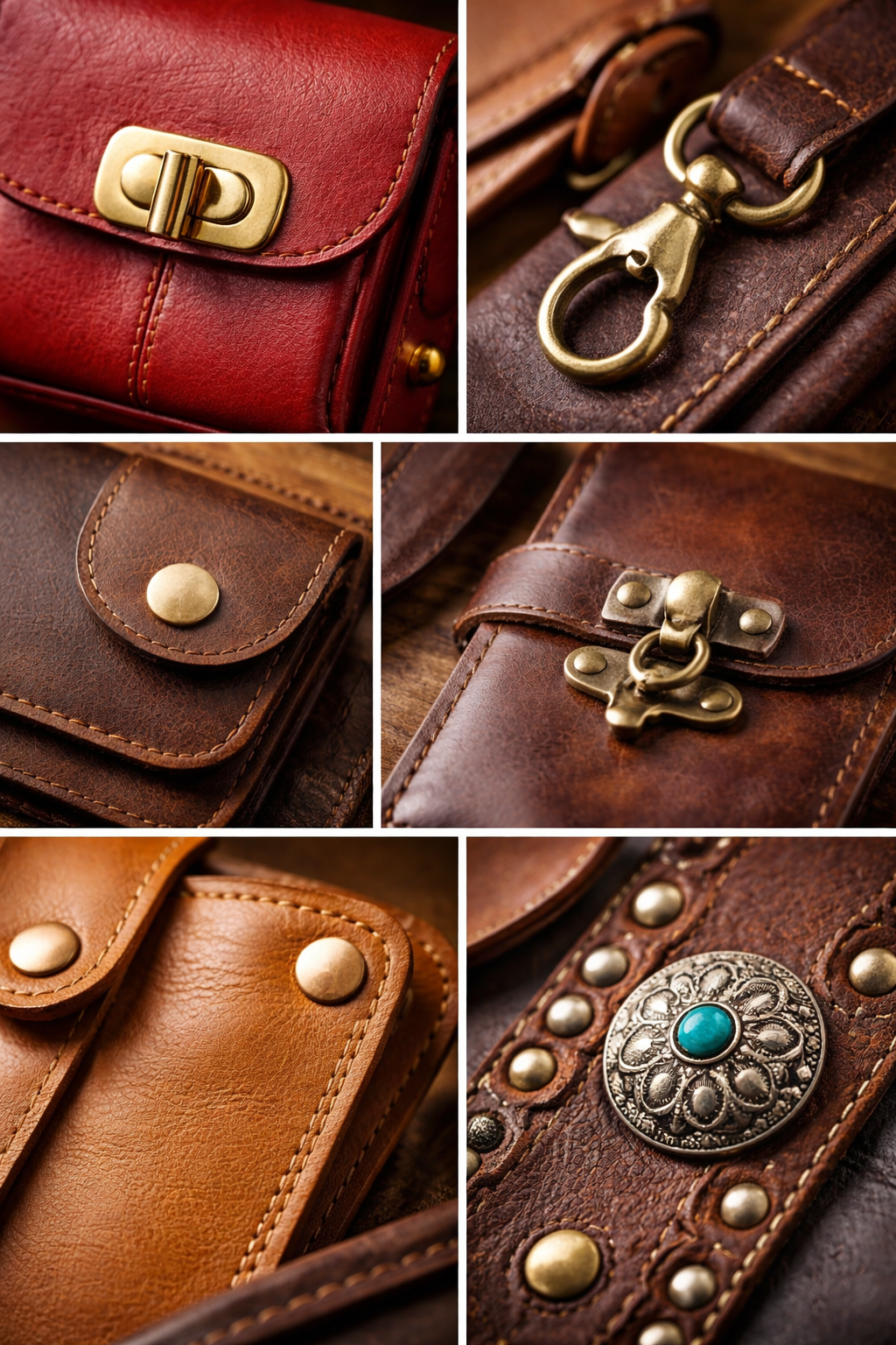 Leathercraft hardware including buckles, rivets, snaps, and D-rings — hardware and findings suppliers directory