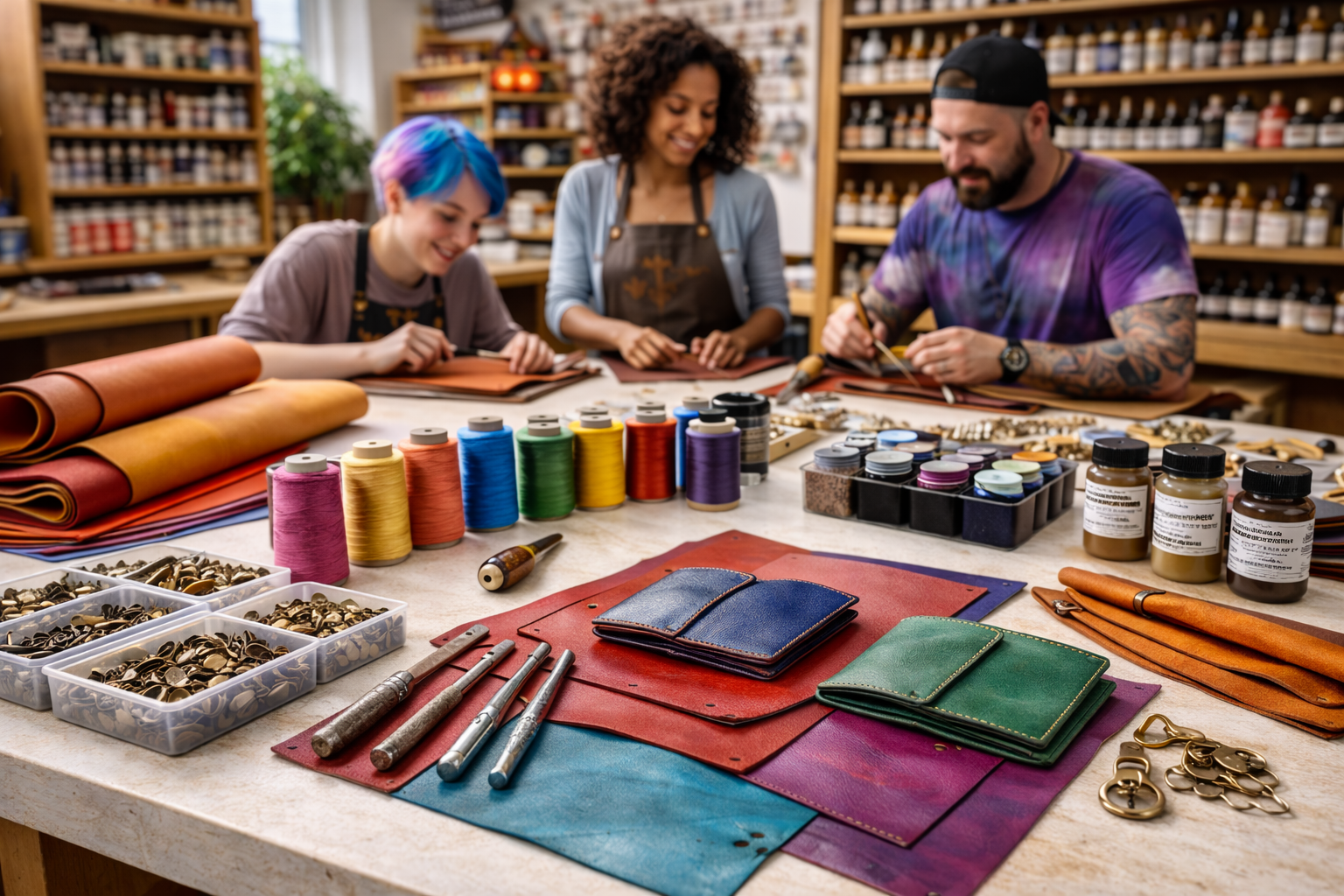 The storefront of a Tandy Leather retail location, with the iconic logo and large windows showing leather goods inside — Tandy Leather review